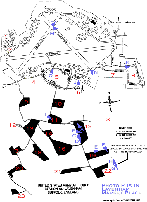 [Map of Lavenham Airfield whilst operational]